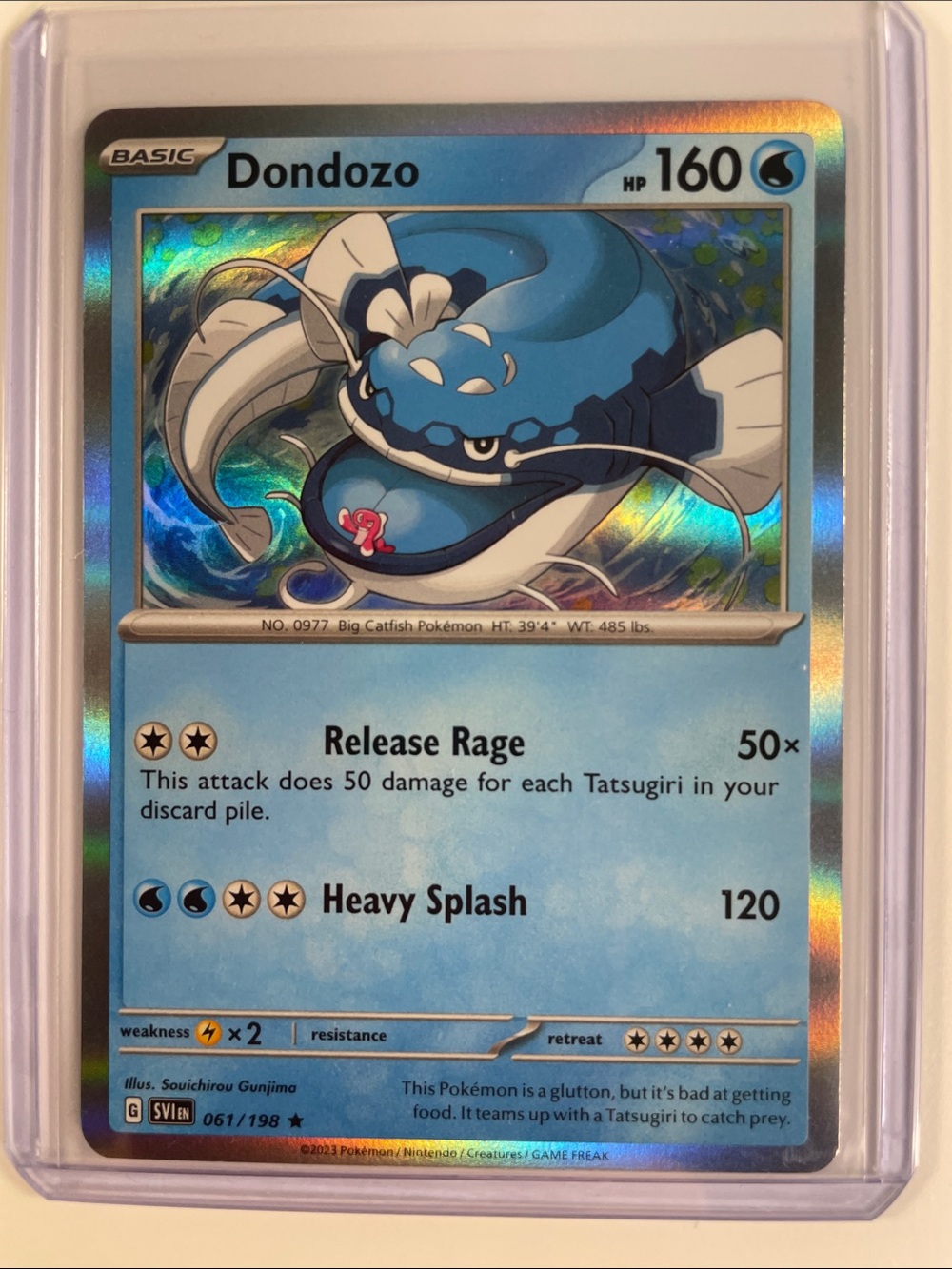 Pokemon Dondozo Holo Blue and Cream Collectible Card